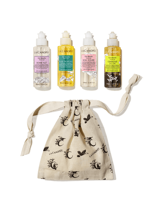 Pochette Découverte 4 gels douche voyage